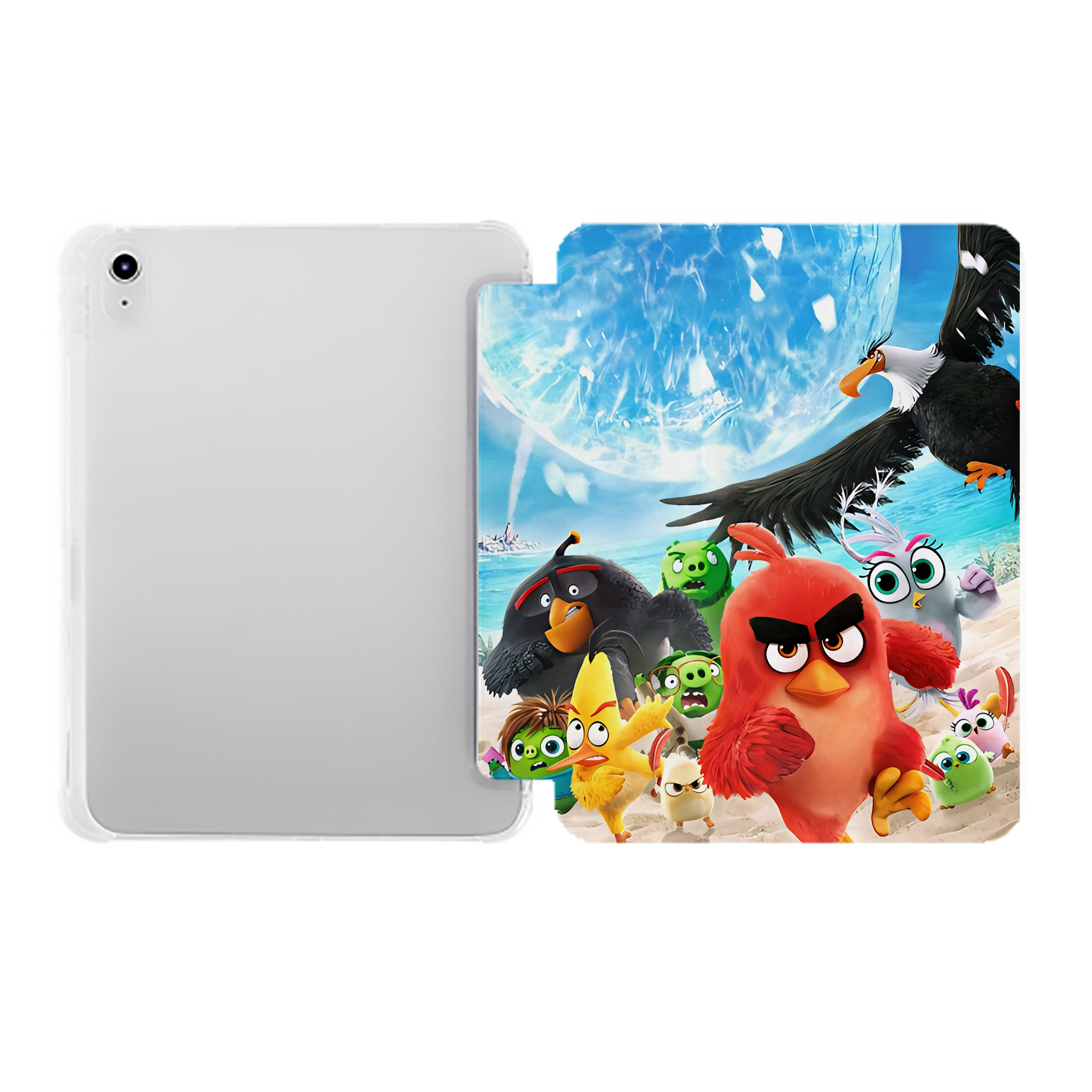 （画像用） Angry Birds アングリーバード IPad ケース ペン収納付き 三つ折りスタンド PUレザー×シリコン 対応機種9.5/10.5/10.9インチ